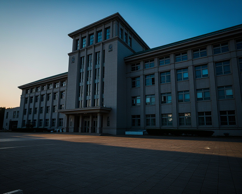 Modern Military Academy at Twilight