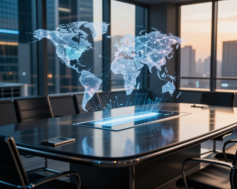 Global Diplomacy and AI Technology Concept