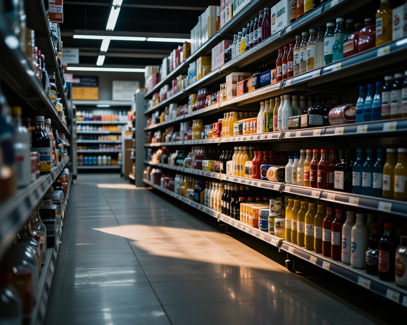 Empty Supermarket Aisle